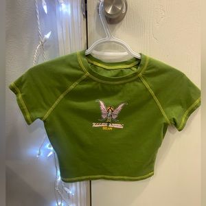 Green Allen Angel Dream Cropped Shirt